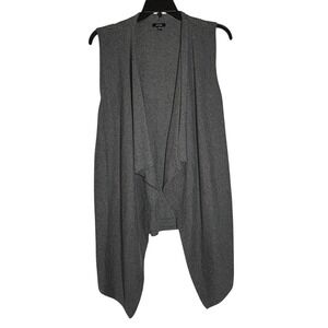 APT. 9 Women's 1X Gray Sleeveless Cardigan Duster Knit‎ Vest Drape Front